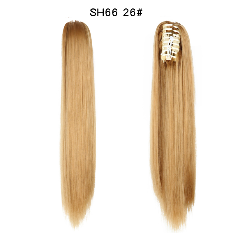 22 inch Long Straight Ponytail Hair Extensions Claw Clip on Pony Tail Hairpiece Natural False Hair for Women