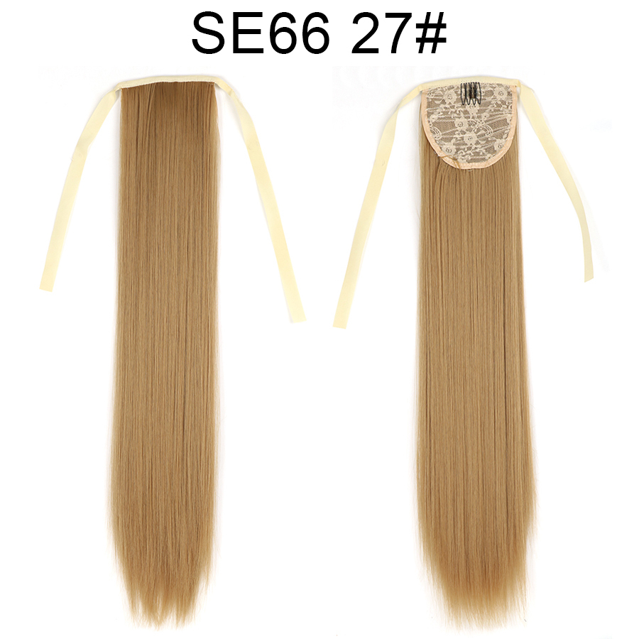 Long straight Tie up Heat-Resistant Straight Hair With Ponytail Fake Hair Chip-in Hair Extensions Pony Tail