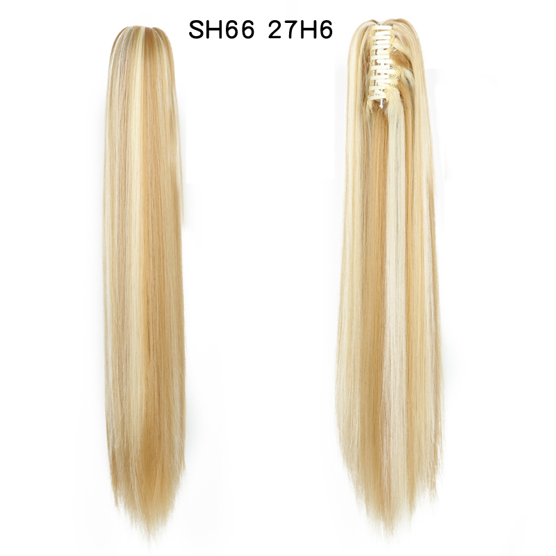 22 inch Long Straight Ponytail Hair Extensions Claw Clip on Pony Tail Hairpiece Natural False Hair for Women