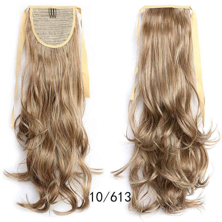 22 inch Long Wave Tie up Heat-Resistant  ponytail Hair With Fake Hair Chip-in Hair Extensions Pony Tail hair extensions