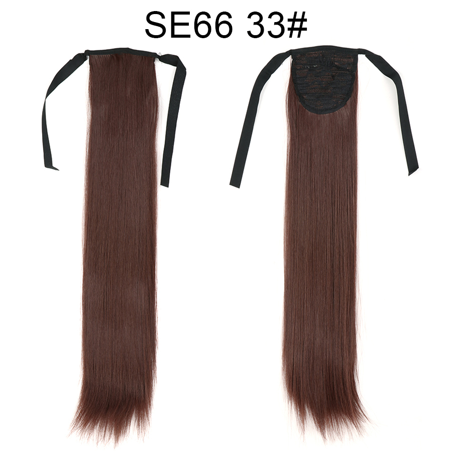 Long straight Tie up Heat-Resistant Straight Hair With Ponytail Fake Hair Chip-in Hair Extensions Pony Tail