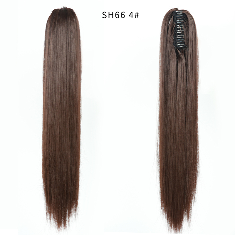 22 inch Long Straight Ponytail Hair Extensions Claw Clip on Pony Tail Hairpiece Natural False Hair for Women