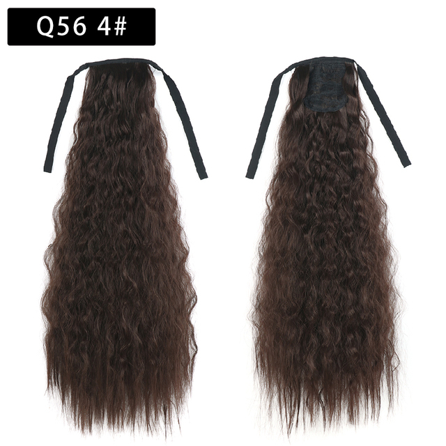 22 Inch Tie up Ponytail Extension  Long Corn Curly Ponytail Hair Extension heat resistant high temperature fiber ponytail hairpieces