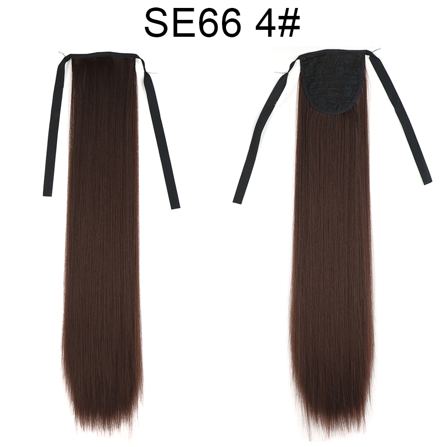 Long straight Tie up Heat-Resistant Straight Hair With Ponytail Fake Hair Chip-in Hair Extensions Pony Tail