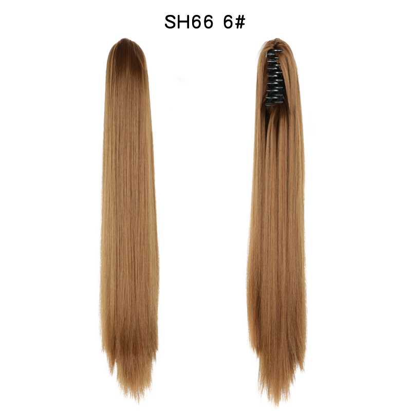 22 inch Long Straight Ponytail Hair Extensions Claw Clip on Pony Tail Hairpiece Natural False Hair for Women