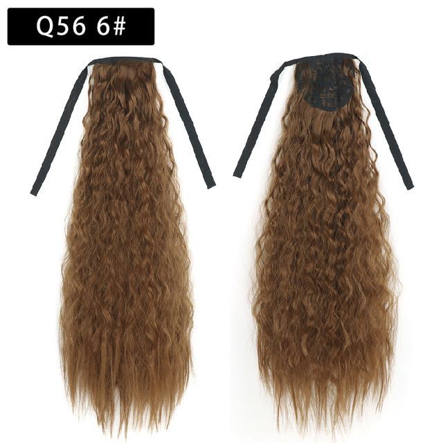 22 Inch Tie up Ponytail Extension  Long Corn Curly Ponytail Hair Extension heat resistant high temperature fiber ponytail hairpieces