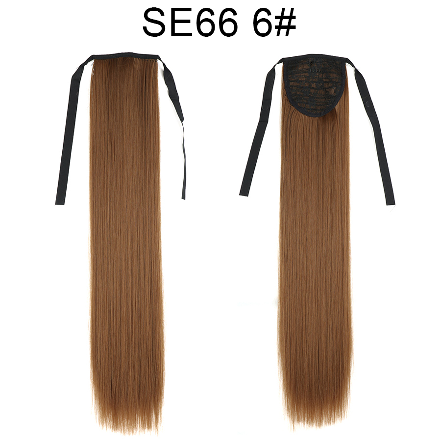 Long straight Tie up Heat-Resistant Straight Hair With Ponytail Fake Hair Chip-in Hair Extensions Pony Tail