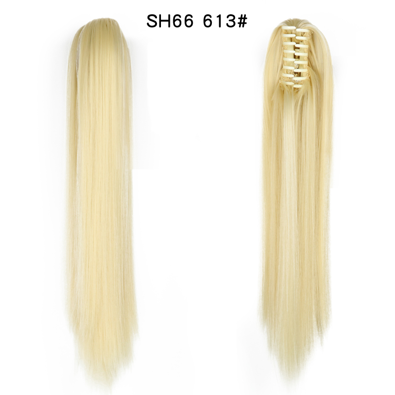 22 inch Long Straight Ponytail Hair Extensions Claw Clip on Pony Tail Hairpiece Natural False Hair for Women