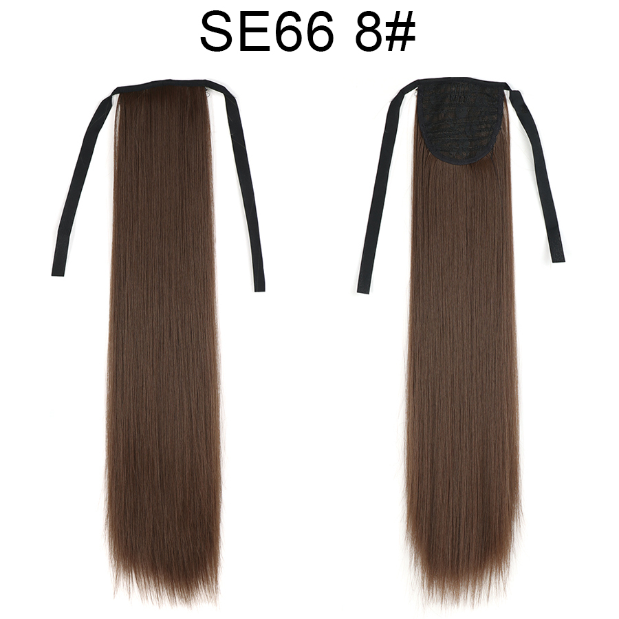 Long straight Tie up Heat-Resistant Straight Hair With Ponytail Fake Hair Chip-in Hair Extensions Pony Tail