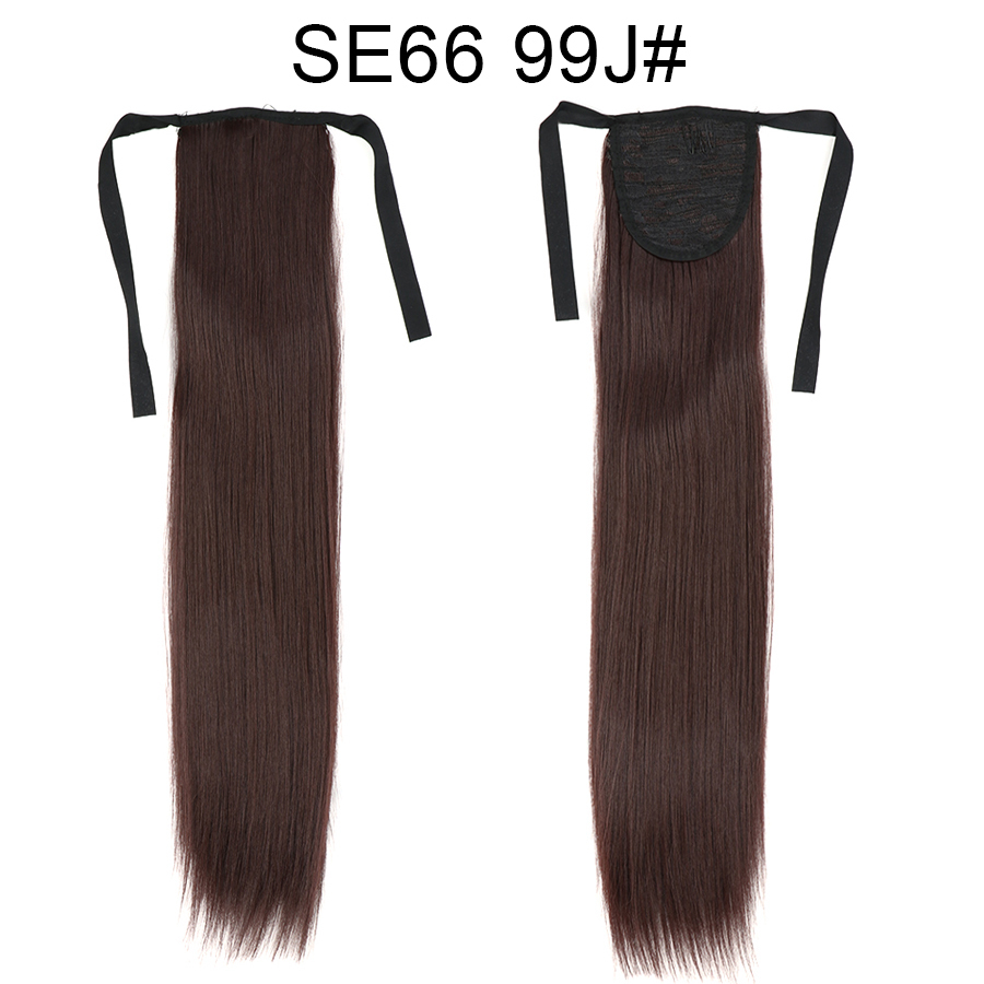 Long straight Tie up Heat-Resistant Straight Hair With Ponytail Fake Hair Chip-in Hair Extensions Pony Tail