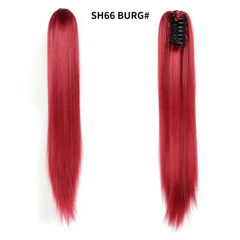 22 inch Long Straight Ponytail Hair Extensions Claw Clip on Pony Tail Hairpiece Natural False Hair for Women