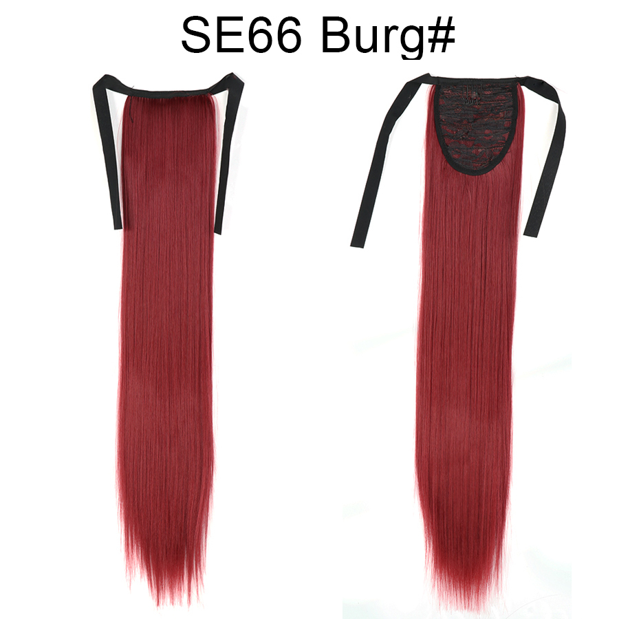 Long straight Tie up Heat-Resistant Straight Hair With Ponytail Fake Hair Chip-in Hair Extensions Pony Tail