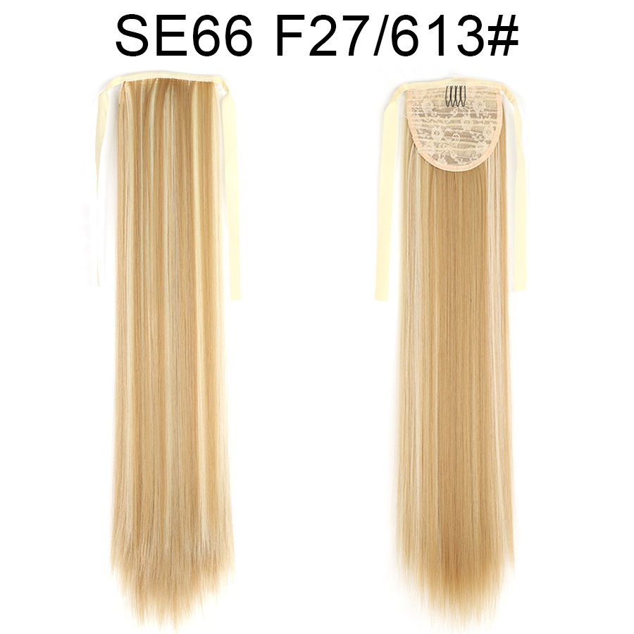 Long straight Tie up Heat-Resistant Straight Hair With Ponytail Fake Hair Chip-in Hair Extensions Pony Tail