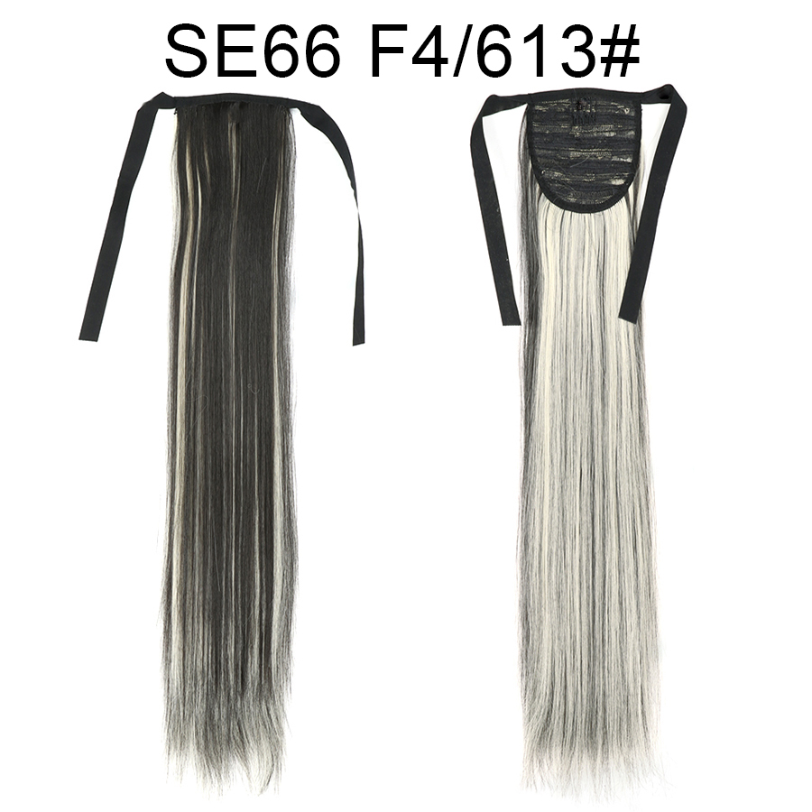 Long straight Tie up Heat-Resistant Straight Hair With Ponytail Fake Hair Chip-in Hair Extensions Pony Tail