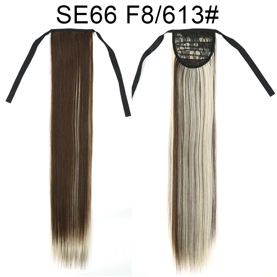 Long straight Tie up Heat-Resistant Straight Hair With Ponytail Fake Hair Chip-in Hair Extensions Pony Tail