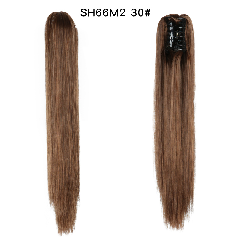 22 inch Long Straight Ponytail Hair Extensions Claw Clip on Pony Tail Hairpiece Natural False Hair for Women