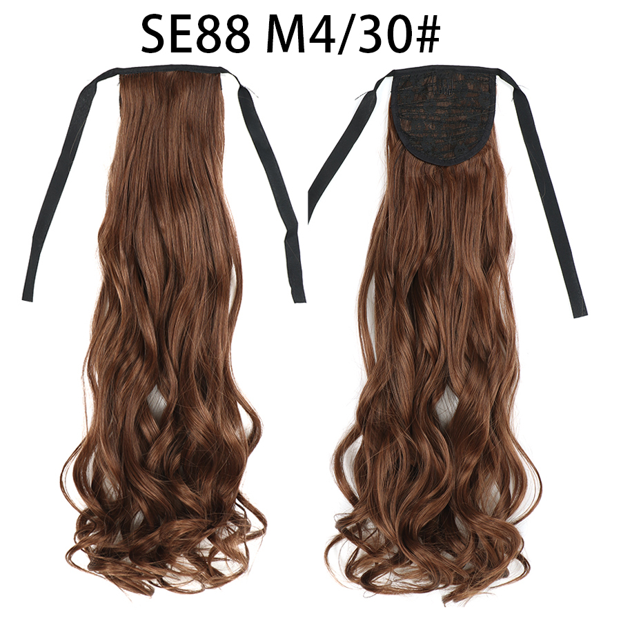 22 inch Long Wave Tie up Heat-Resistant  ponytail Hair With Fake Hair Chip-in Hair Extensions Pony Tail hair extensions