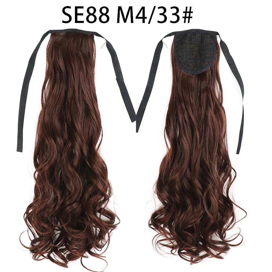 22 inch Long Wave Tie up Heat-Resistant  ponytail Hair With Fake Hair Chip-in Hair Extensions Pony Tail hair extensions