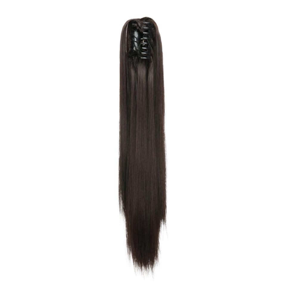 22 inch Long Straight Ponytail Hair Extensions Claw Clip on Pony Tail Hairpiece Natural False Hair for Women