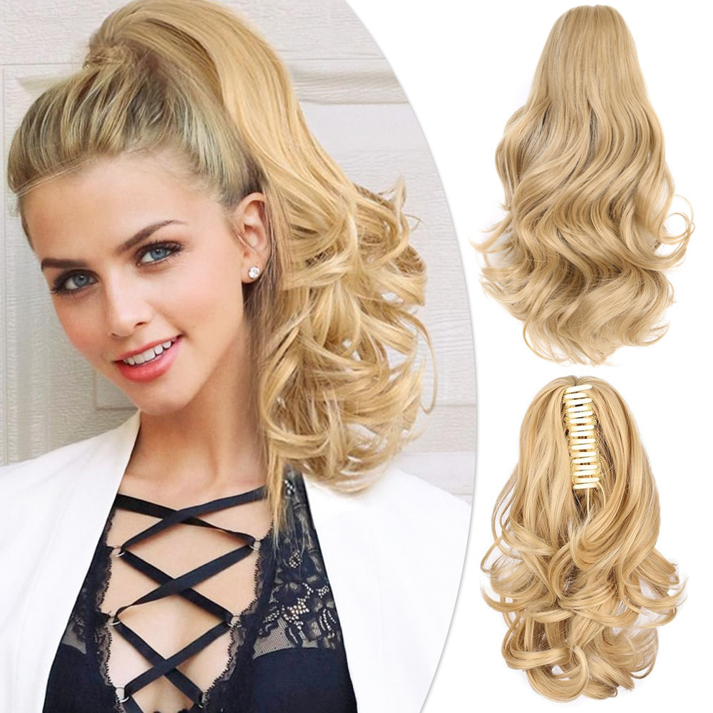 12 inch Claw Synthetic Ponytail for Women Curly Hair Piece Synthetic Ponytail Curly Wavy Hair For Women