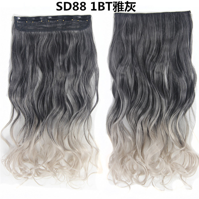 22 inch One Piece  Clip in Hair Synthetic Extension Ombre Wave  Synthetic  Hairpieces For Woman