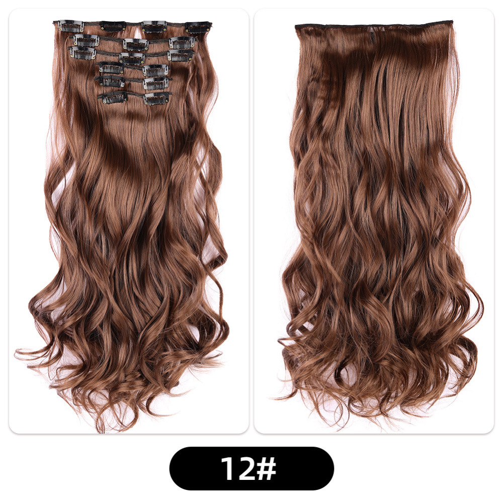 22 inch 150g 6 pcs Clip In  Synthetic  Hair Extensions wave Heat Resistant Hairpiece Synthetic Hairpieces For Women