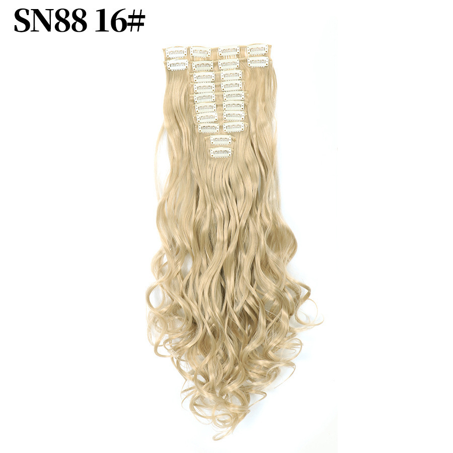 22 inch 12 pcs Clip In  Synthetic  Hair Extensions wave Heat Resistant Hairpiece Synthetic Hairpieces For Women