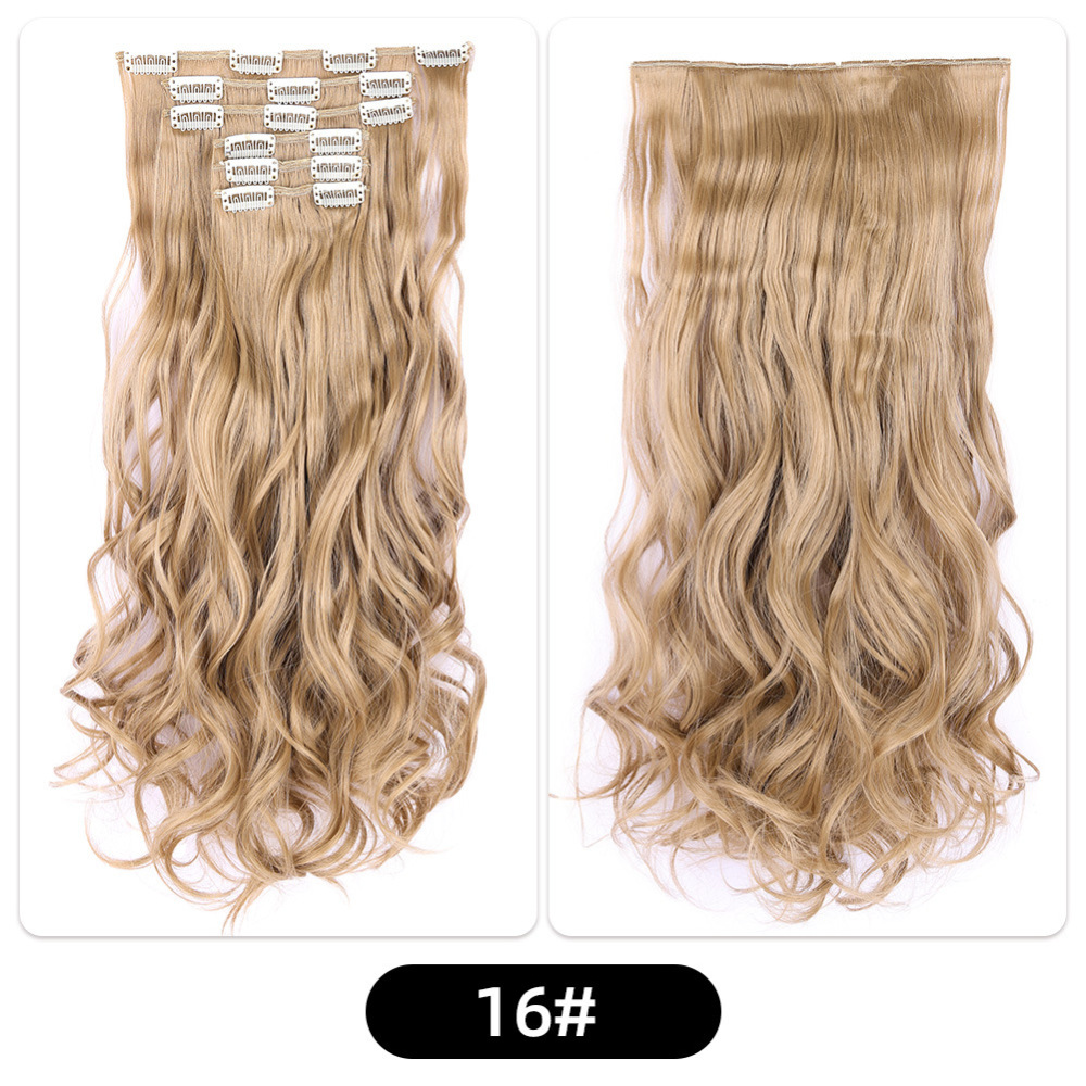 22 inch 150g 6 pcs Clip In  Synthetic  Hair Extensions wave Heat Resistant Hairpiece Synthetic Hairpieces For Women