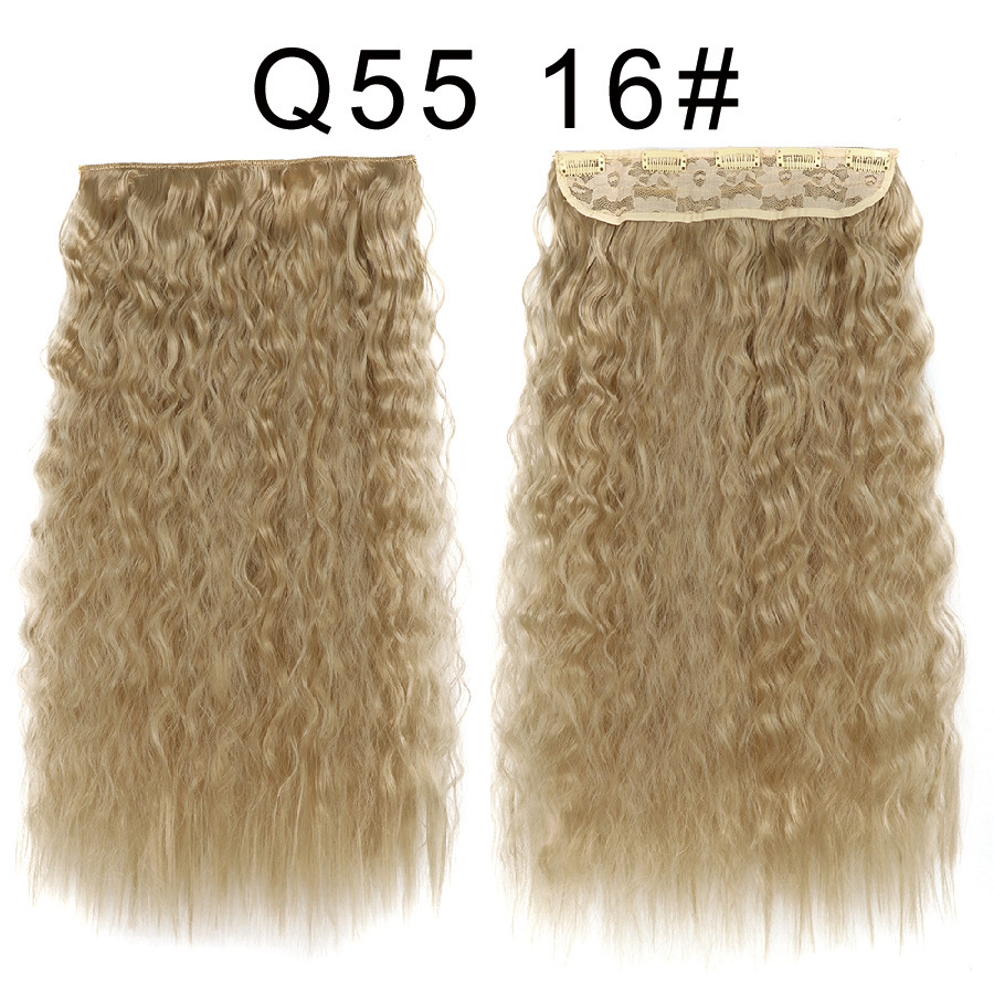 One piece 5 Clips Synthetic  Hair Extensions  Long Corn Curly Clip in Heat Resistant  Synthetic Hairpiece For Women
