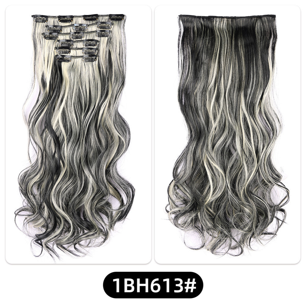22 inch 150g 6 pcs Clip In  Synthetic  Hair Extensions wave Heat Resistant Hairpiece Synthetic Hairpieces For Women