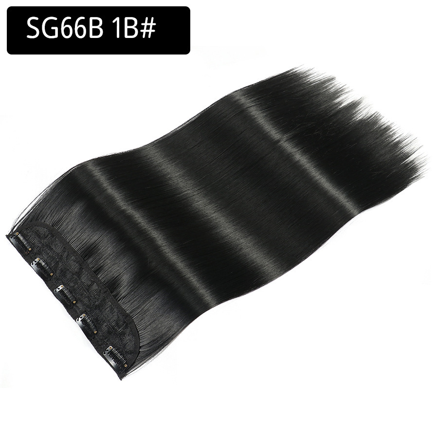 One piece 5 Clip In  Synthetic  Hair Extensions Heat Resistant Hairpiece Synthetic Hair For Women