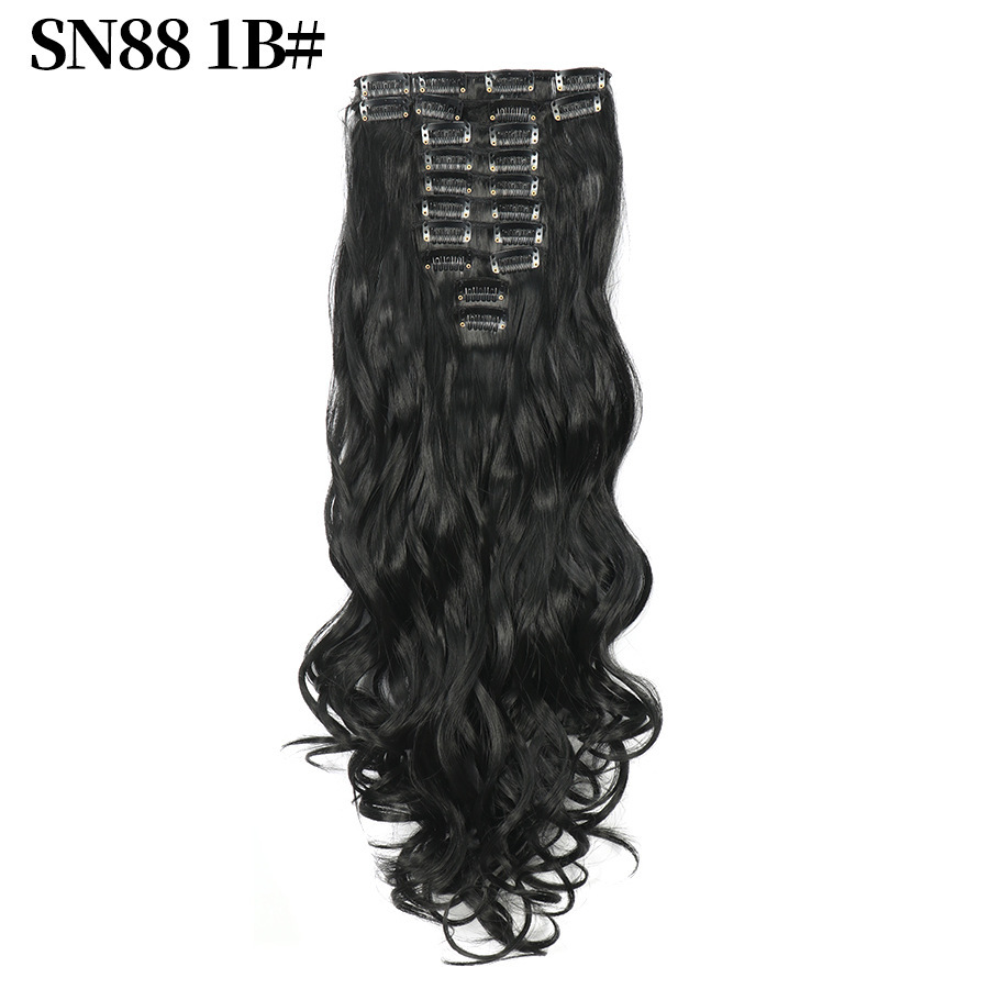 22 inch 12 pcs Clip In  Synthetic  Hair Extensions wave Heat Resistant Hairpiece Synthetic Hairpieces For Women