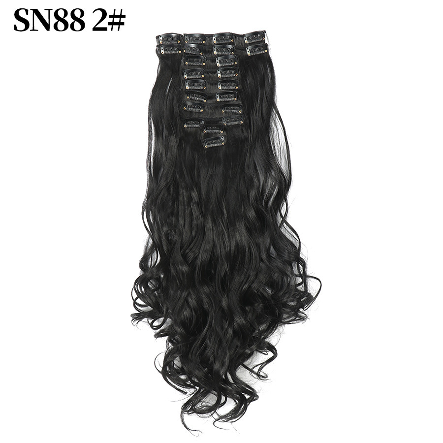 22 inch 12 pcs Clip In  Synthetic  Hair Extensions wave Heat Resistant Hairpiece Synthetic Hairpieces For Women