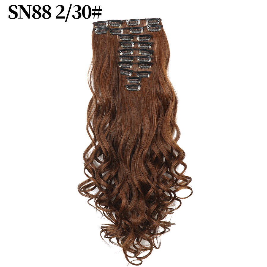 22 inch 12 pcs Clip In  Synthetic  Hair Extensions wave Heat Resistant Hairpiece Synthetic Hairpieces For Women