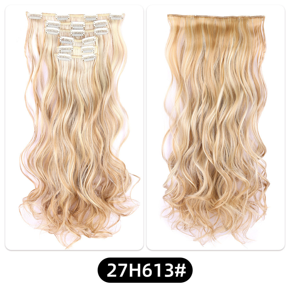 22 inch 150g 6 pcs Clip In  Synthetic  Hair Extensions wave Heat Resistant Hairpiece Synthetic Hairpieces For Women