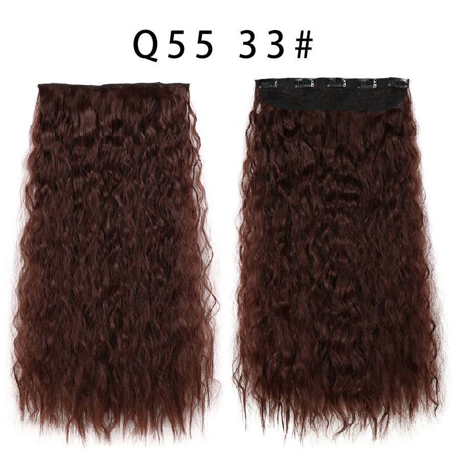 One piece 5 Clips Synthetic  Hair Extensions  Long Corn Curly Clip in Heat Resistant  Synthetic Hairpiece For Women