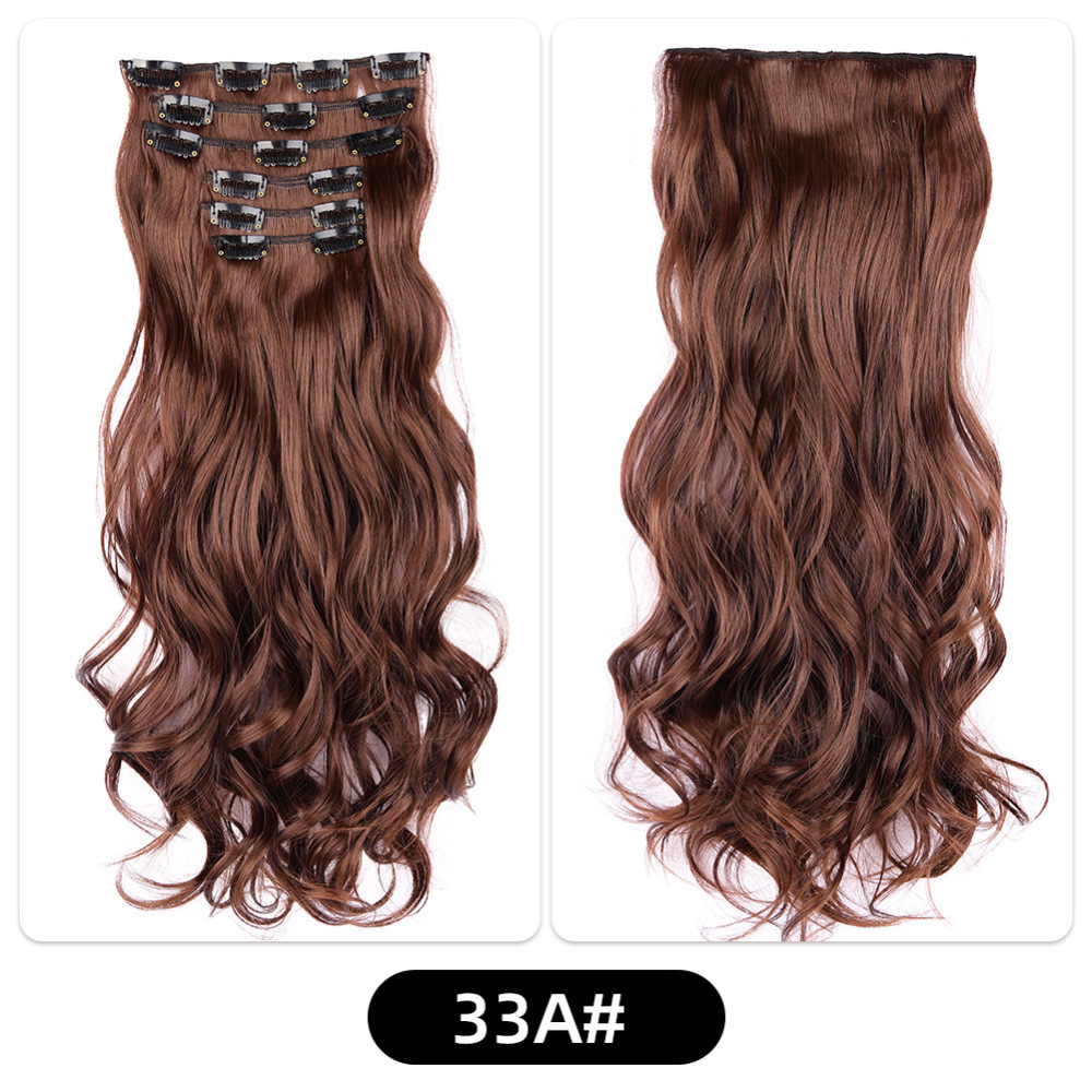 22 inch 150g 6 pcs Clip In  Synthetic  Hair Extensions wave Heat Resistant Hairpiece Synthetic Hairpieces For Women