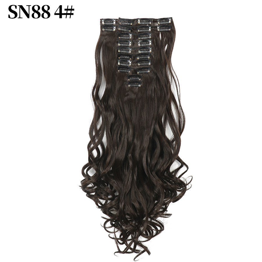 22 inch 12 pcs Clip In  Synthetic  Hair Extensions wave Heat Resistant Hairpiece Synthetic Hairpieces For Women
