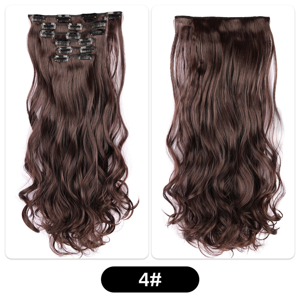 22 inch 150g 6 pcs Clip In  Synthetic  Hair Extensions wave Heat Resistant Hairpiece Synthetic Hairpieces For Women