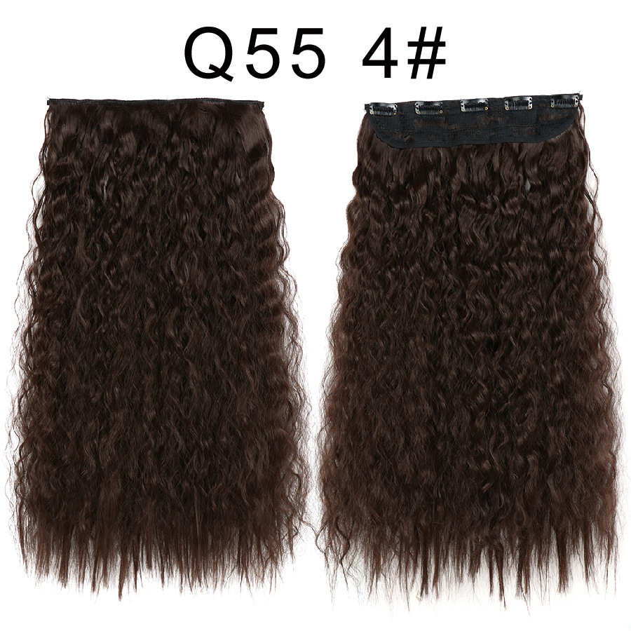 One piece 5 Clips Synthetic  Hair Extensions  Long Corn Curly Clip in Heat Resistant  Synthetic Hairpiece For Women