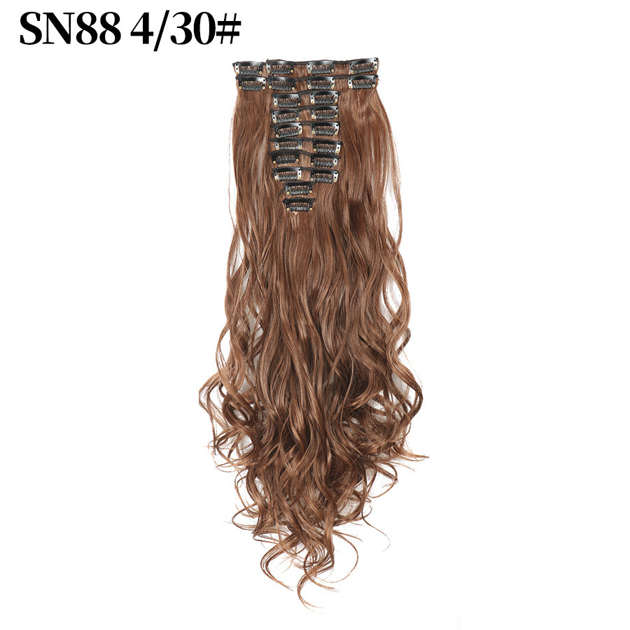 22 inch 12 pcs Clip In  Synthetic  Hair Extensions wave Heat Resistant Hairpiece Synthetic Hairpieces For Women