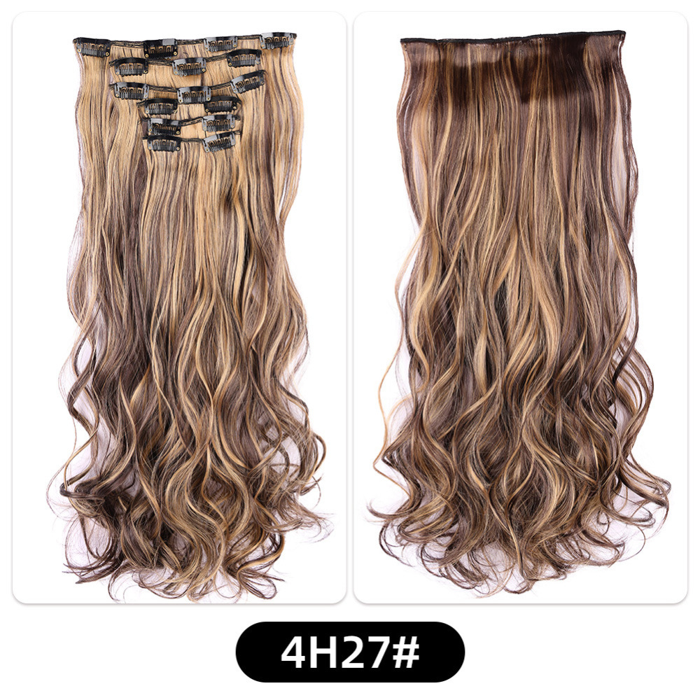 22 inch 150g 6 pcs Clip In  Synthetic  Hair Extensions wave Heat Resistant Hairpiece Synthetic Hairpieces For Women