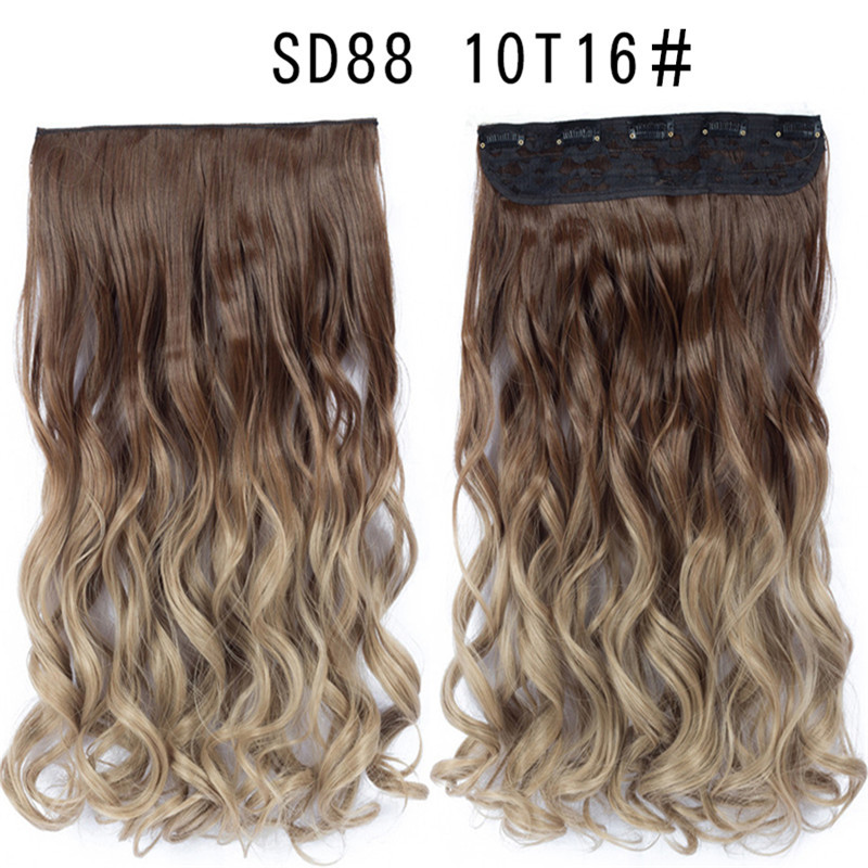 22 inch One Piece  Clip in Hair Synthetic Extension Ombre Wave  Synthetic  Hairpieces For Woman