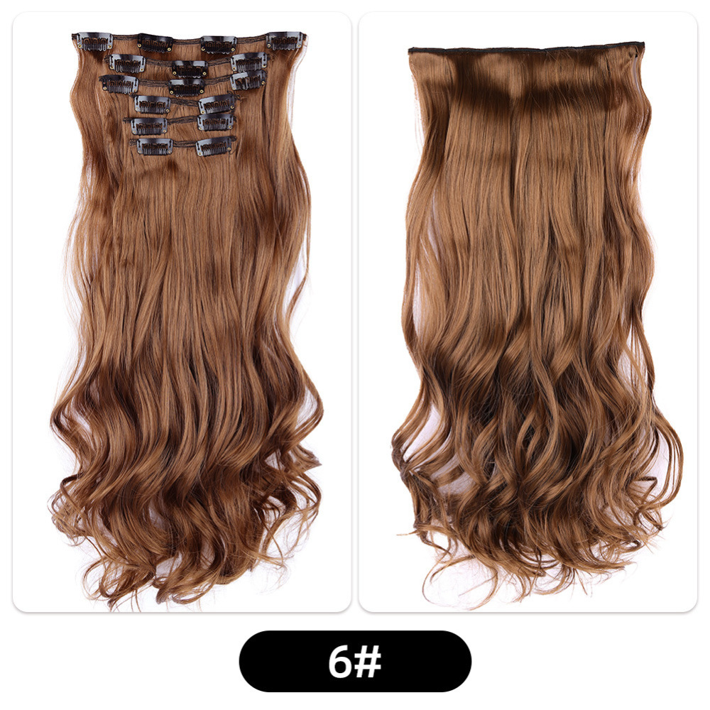 22 inch 150g 6 pcs Clip In  Synthetic  Hair Extensions wave Heat Resistant Hairpiece Synthetic Hairpieces For Women