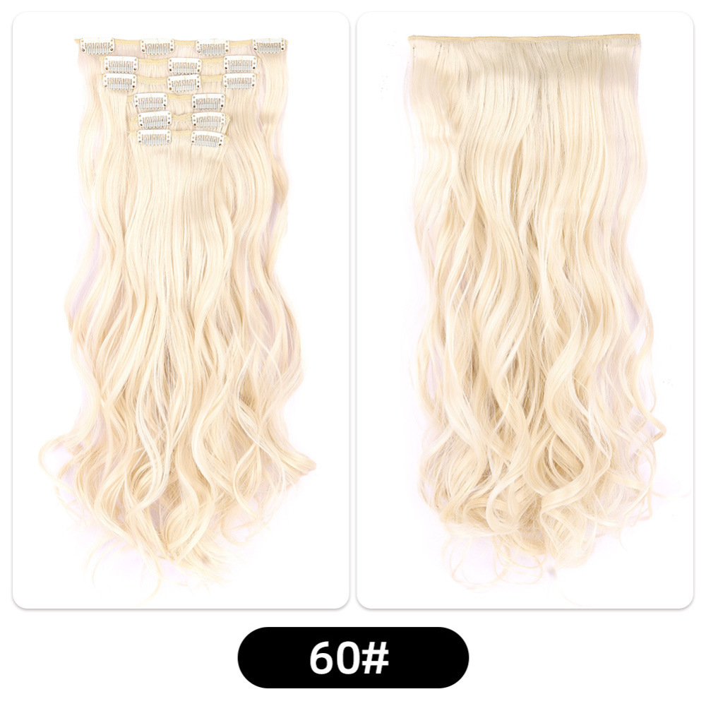 22 inch 150g 6 pcs Clip In  Synthetic  Hair Extensions wave Heat Resistant Hairpiece Synthetic Hairpieces For Women