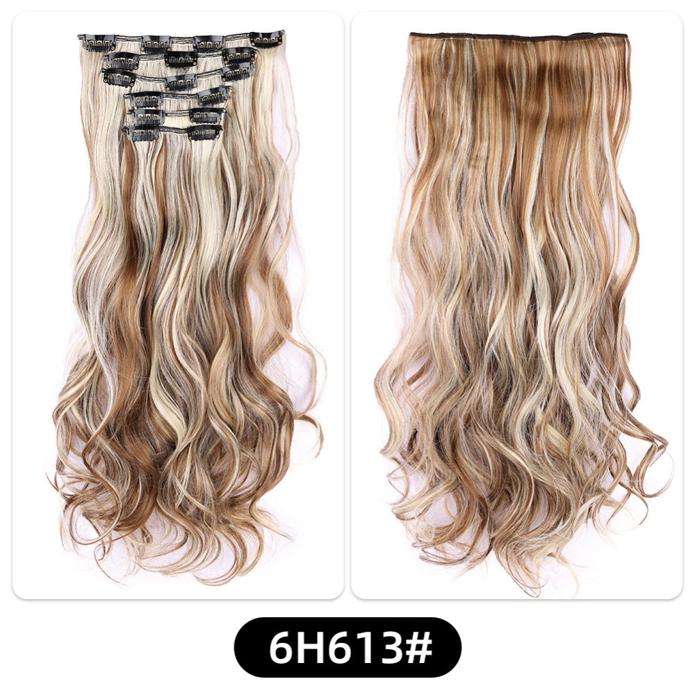 22 inch 150g 6 pcs Clip In  Synthetic  Hair Extensions wave Heat Resistant Hairpiece Synthetic Hairpieces For Women