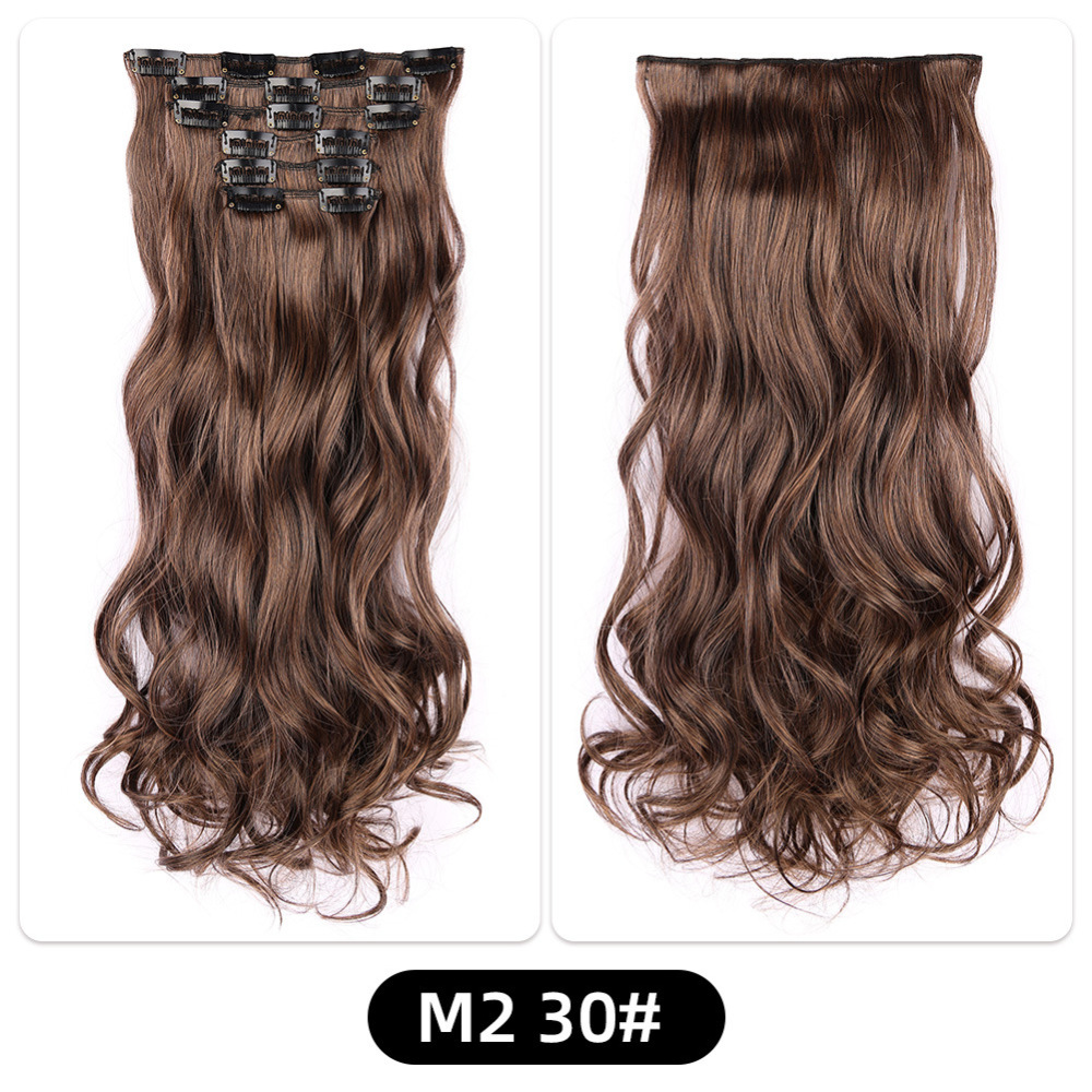 22 inch 150g 6 pcs Clip In  Synthetic  Hair Extensions wave Heat Resistant Hairpiece Synthetic Hairpieces For Women