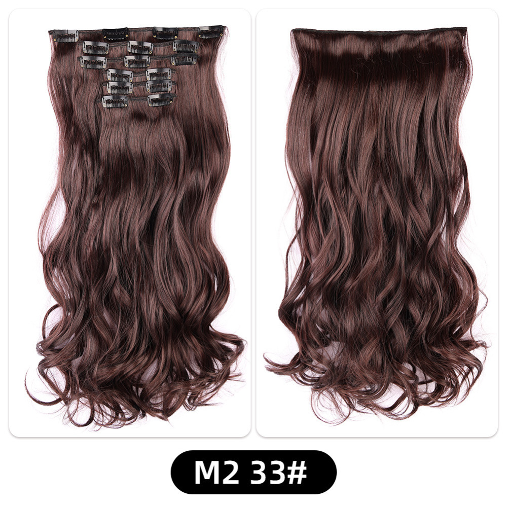 22 inch 150g 6 pcs Clip In  Synthetic  Hair Extensions wave Heat Resistant Hairpiece Synthetic Hairpieces For Women