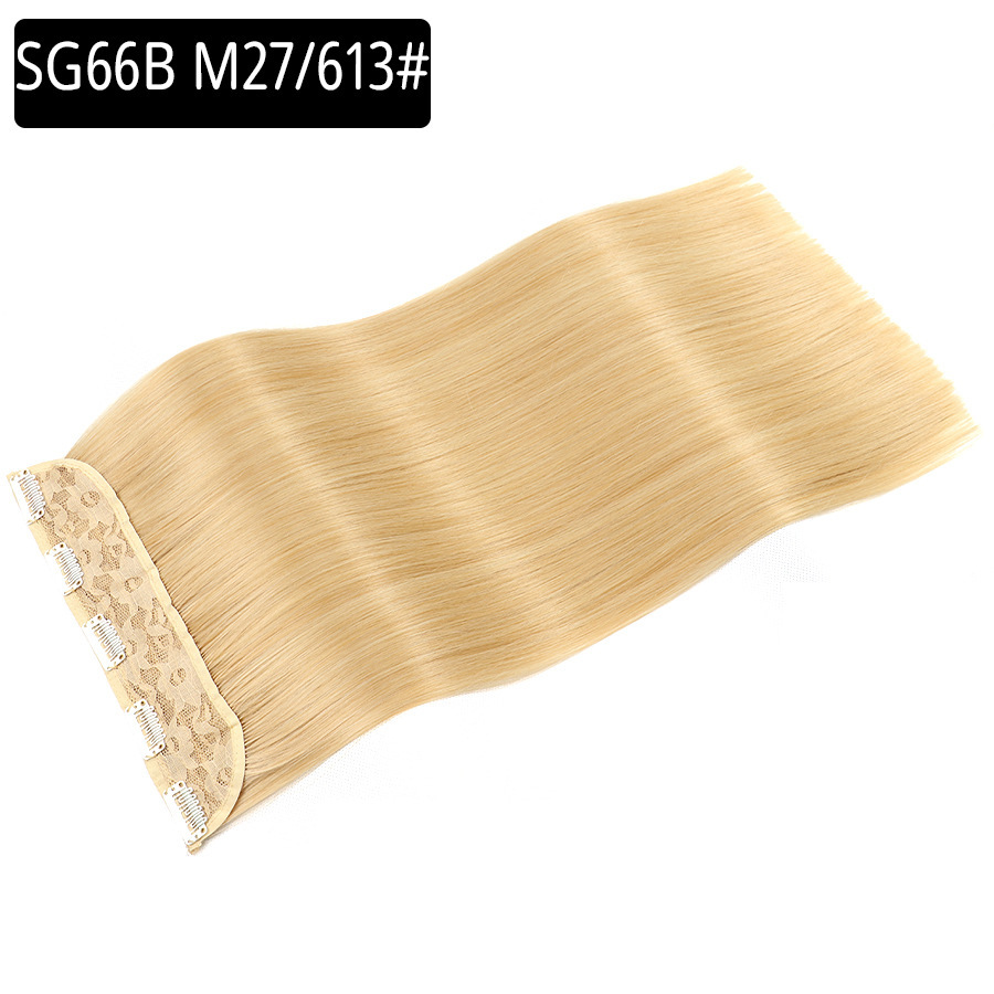One piece 5 Clip In  Synthetic  Hair Extensions Heat Resistant Hairpiece Synthetic Hair For Women