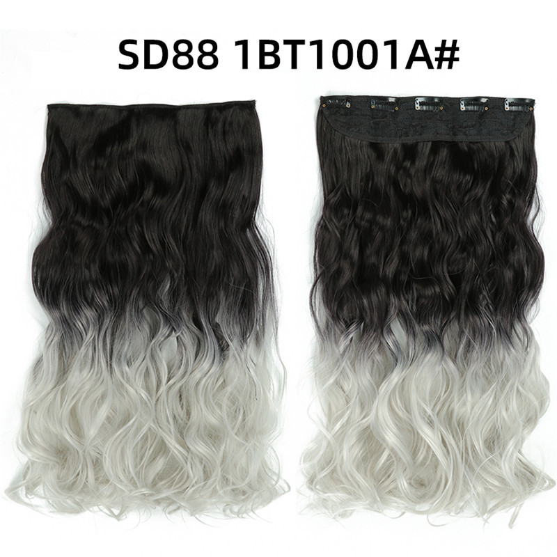 22 inch One Piece  Clip in Hair Synthetic Extension Ombre Wave  Synthetic  Hairpieces For Woman